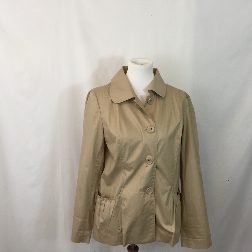 Light Brown 100% Cotton Button Down Blouse/Blazer